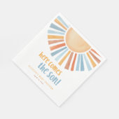 こ来こに太陽の男の子のシャワー スタンダードランチョンナプキン (角)