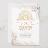 こ来こに太陽の虹1歳の誕生日 招待状 (正面)