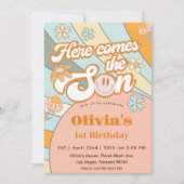 こ来こに太陽の虹1歳の誕生日 招待状 (正面)