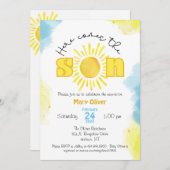 こ来こに太陽の赤ちゃんシャワー招待息子の男の子 招待状 (正面/裏面)