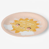 こ来こに太陽の赤ちゃんシャワー ペーパープレート (アングル)