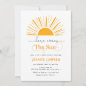 こ来こに太陽の赤ちゃんシャワー 招待状 (正面)