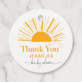 こ来こに息子の太陽の赤ちゃんシャワー フェイバータグ (正面)