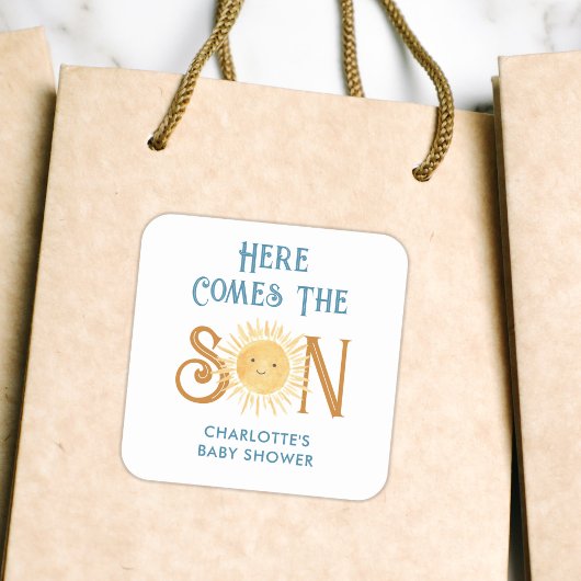 こ来こに息子の赤ちゃんシャワー スクエアシール