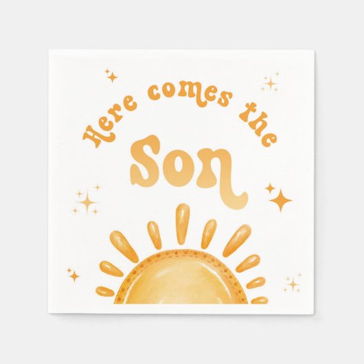 こ来こに息子の赤ちゃんシャワー スタンダードカクテルナプキン (正面)