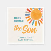 こ来こに息子の赤ちゃんシャワー スタンダードカクテルナプキン (正面)