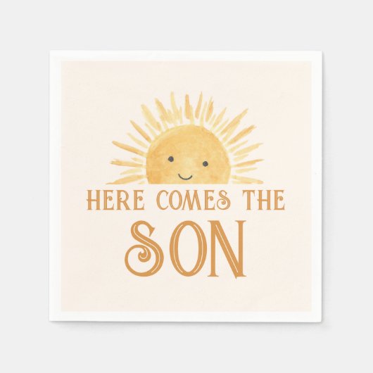 こ来こに息子の赤ちゃんシャワー スタンダードカクテルナプキン (正面)