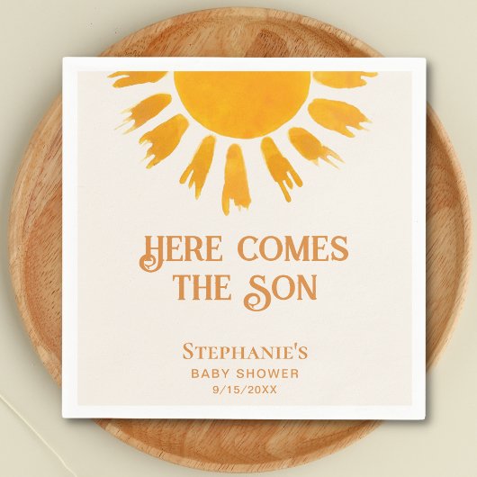 こ来こに息子の赤ちゃんシャワー スタンダードカクテルナプキン