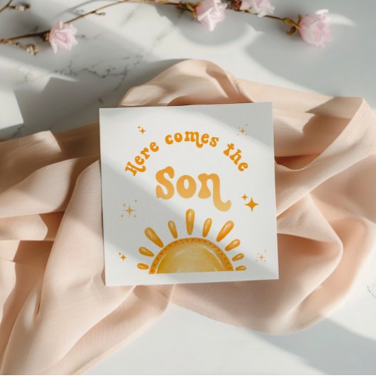 こ来こに息子の赤ちゃんシャワー スタンダードカクテルナプキン