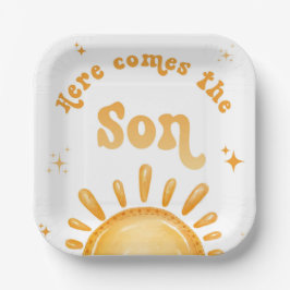 こ来こに息子の赤ちゃんシャワー ペーパープレート