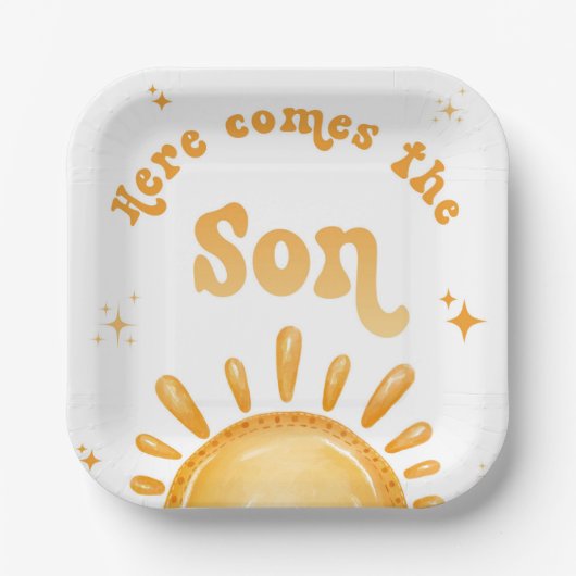 こ来こに息子の赤ちゃんシャワー ペーパープレート (正面)