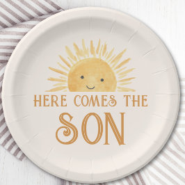 こ来こに息子の赤ちゃんシャワー ペーパープレート