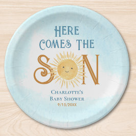 こ来こに息子の赤ちゃんシャワー ペーパープレート