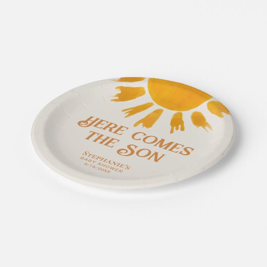 こ来こに息子の赤ちゃんシャワー ペーパープレート (アングル)