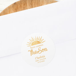 こ来こに息子の赤ちゃんシャワー ラウンドシール