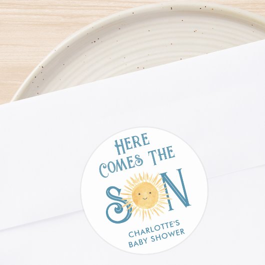 こ来こに息子の赤ちゃんシャワー ラウンドシール
