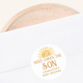 こ来こに息子の赤ちゃんシャワー ラウンドシール