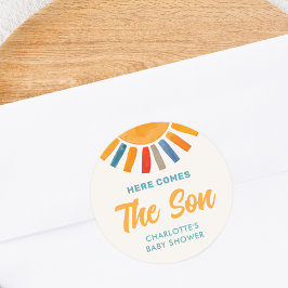 こ来こに息子の赤ちゃんシャワー ラウンドシール