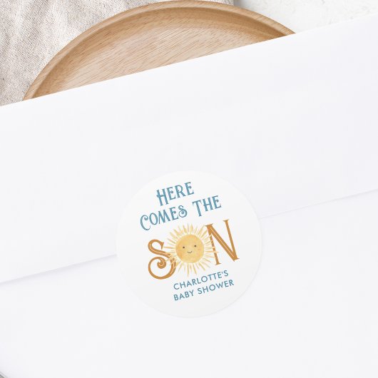 こ来こに息子の赤ちゃんシャワー ラウンドシール