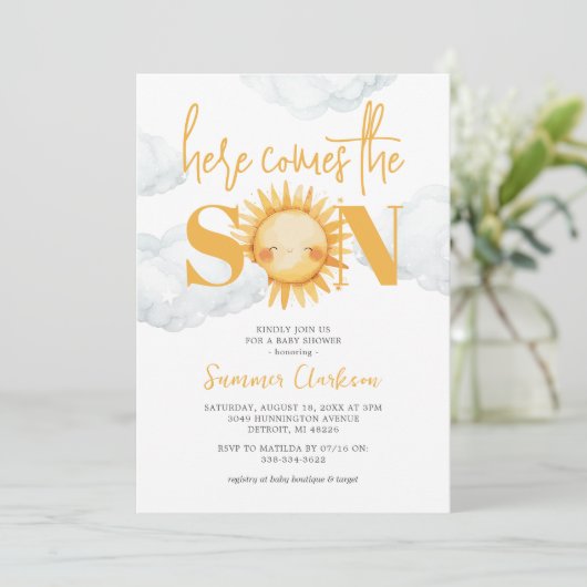 こ来こに息子の赤ちゃんシャワー 招待状 (スタンド正面)