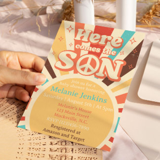 こ来こに息子の赤ちゃんシャワー 招待状