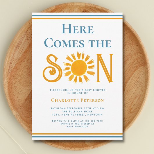 こ来こに息子の赤ちゃんシャワー 招待状