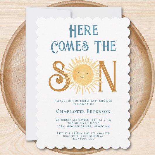 こ来こに息子の赤ちゃんシャワー 招待状