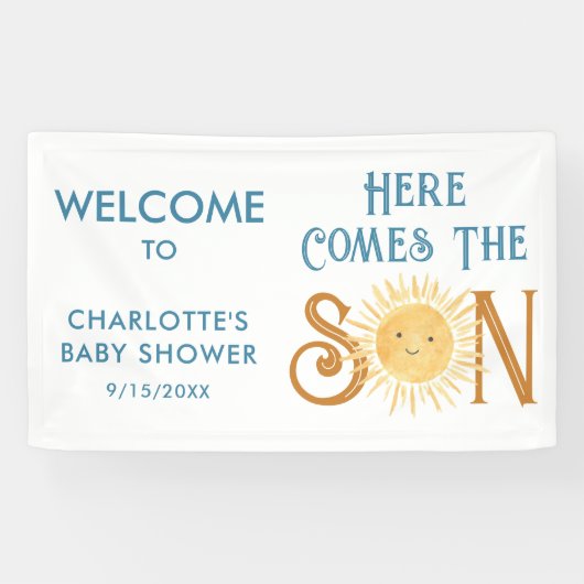 こ来こに息子の赤ちゃんシャワー 横断幕 (横)