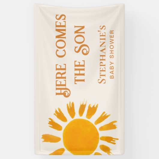 こ来こに息子の赤ちゃんシャワー 横断幕 (縦)