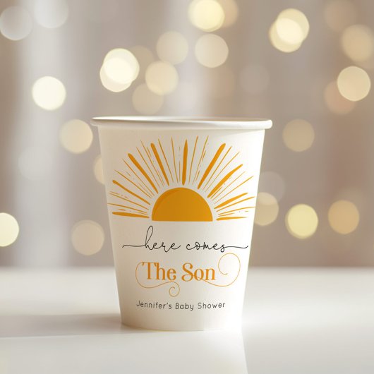 こ来こに息子の赤ちゃんシャワー 紙コップ