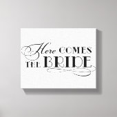 こ来こに新婦の結婚式のサイン キャンバスプリント (正面)