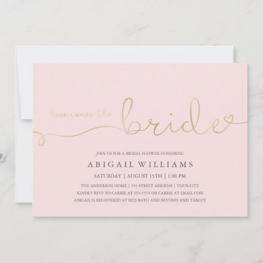 こ来こに花嫁の招待 招待状 (正面)