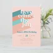 こ来このおもしろいレトロボホ30歳の誕生日パーティー 招待状 (スタンド正面)