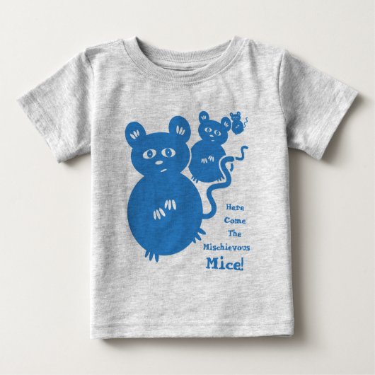 こ来このネズミ!漫画のマウス ベビーTシャツ (正面)