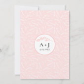 こ来このブリデスモダン赤面ピ結婚ンク 招待状 (裏面)