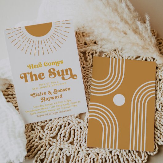 こ来この太陽の共同ベビーシャワー招待状 招待状