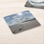 こ来この太陽コースター スクエアペーパーコースター (アングル)