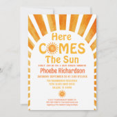 こ来この太陽ボホお洒落の赤ちゃん 招待状 (正面)