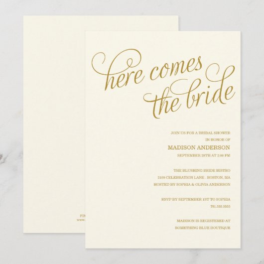 こ来この嫁 |ブライダルシャワー招待 招待状 (正面/裏面)