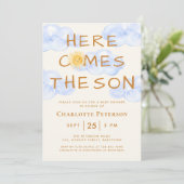 こ来この息子かわいい赤ちゃんシャワー 招待状 (スタンド正面)