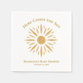 こ来この息子のカスタム赤ちゃんシャワーナプキン スタンダードカクテルナプキン (正面)