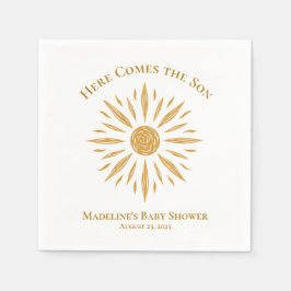 こ来この息子のカスタム赤ちゃんシャワーナプキン スタンダードカクテルナプキン