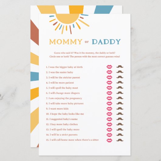 こ来この息子のママかパパのゲーム (正面/裏面)