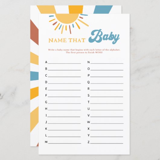 こ来この息子の名前ベビーゲーム (正面/裏面)