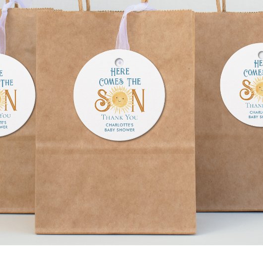 こ来この息子の男の子のシャワーありがとう フェイバータグ