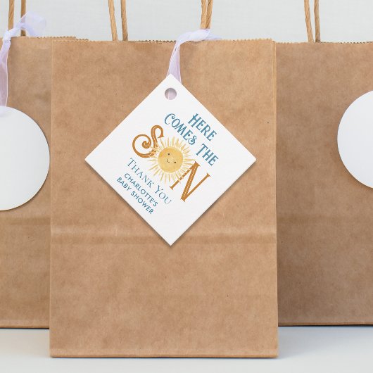 こ来この息子の男の子のシャワーありがとう フェイバータグ