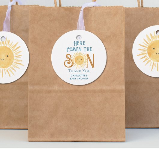 こ来この息子の男の子のシャワーありがとう フェイバータグ