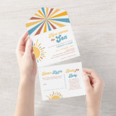 こ来この息子の男の子のシャワー オールインワン招待状 (貼ってはがせる)