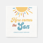 こ来この息子の男の子のシャワー スタンダードカクテルナプキン (正面)