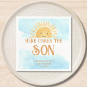 こ来この息子の男の子のシャワー スタンダードカクテルナプキン